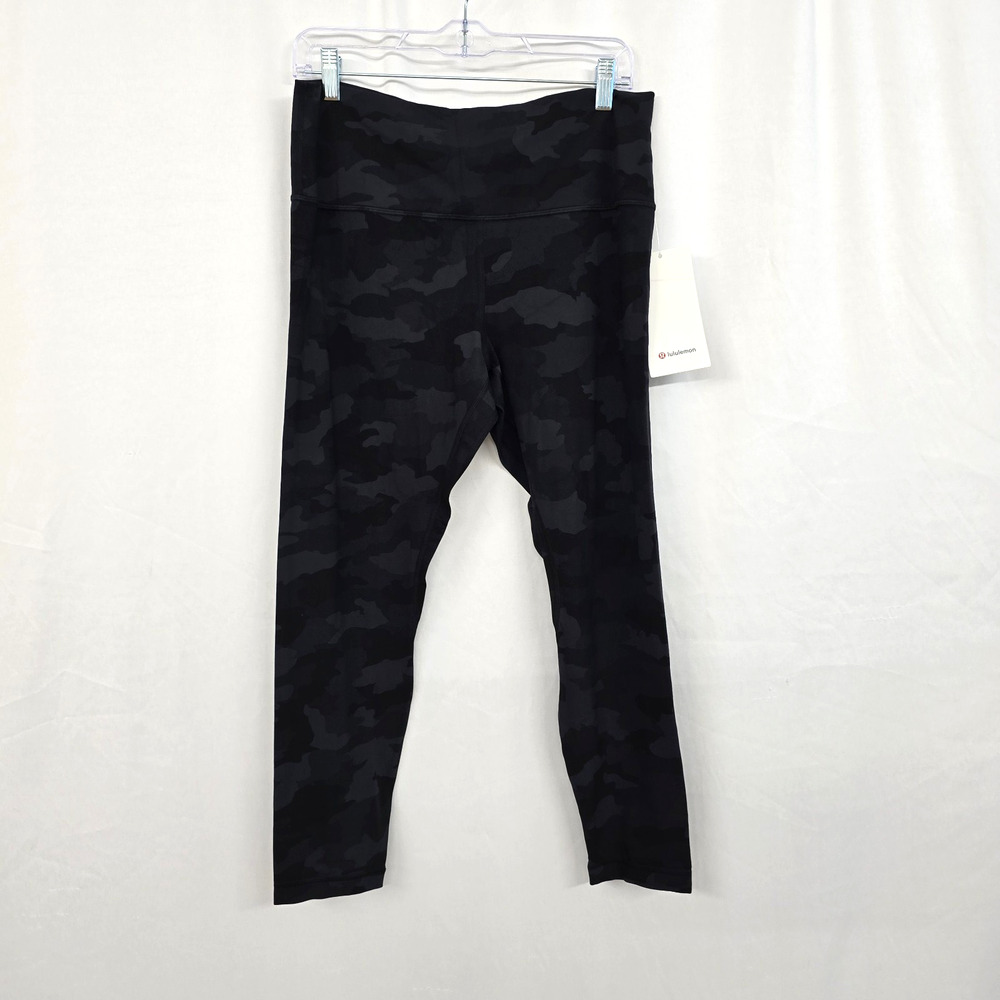 Lululemon Align HR 25" Pants Women's 14 Black Camo High Rise Pocket NWT